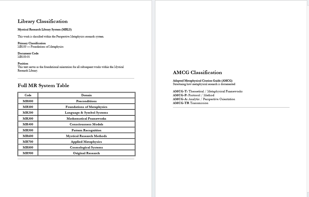 The Metaphysical Primer — Research Edition (Physical Copy)