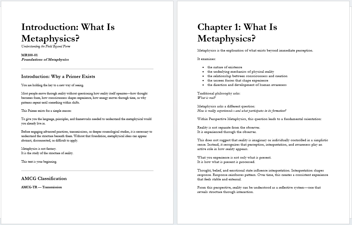 The Metaphysical Primer — Research Edition (Physical Copy)